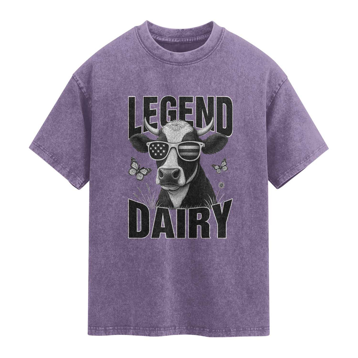 Legend Dairy Washed Cotton T-Shirt Funny Farmer Milk Joke Cow