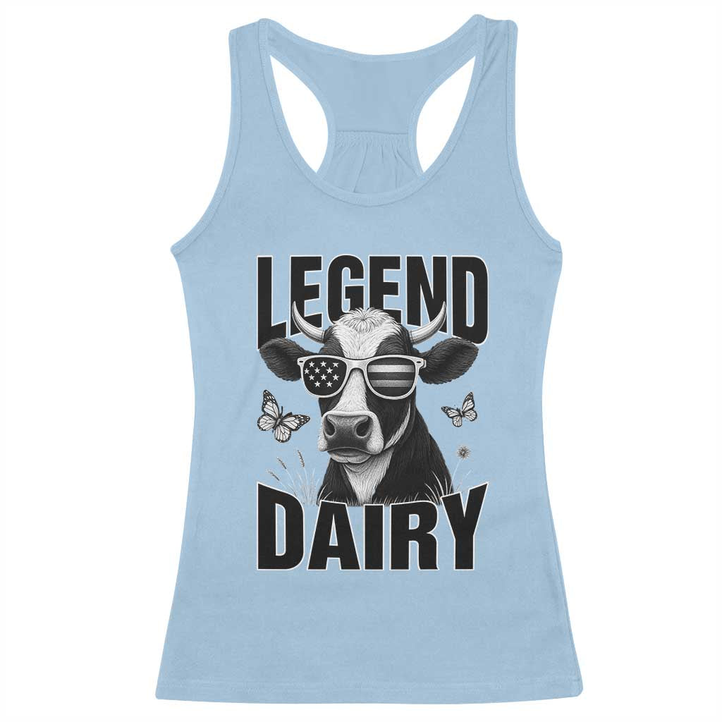 Legend Dairy Racerback Tank Top Funny Farmer Milk Joke Cow TS12 Light Blue Print Your Wear