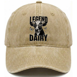 Legend Dairy Washed Cotton Baseball Cap Funny Farmer Milk Joke Cow TS12 Print Your Wear