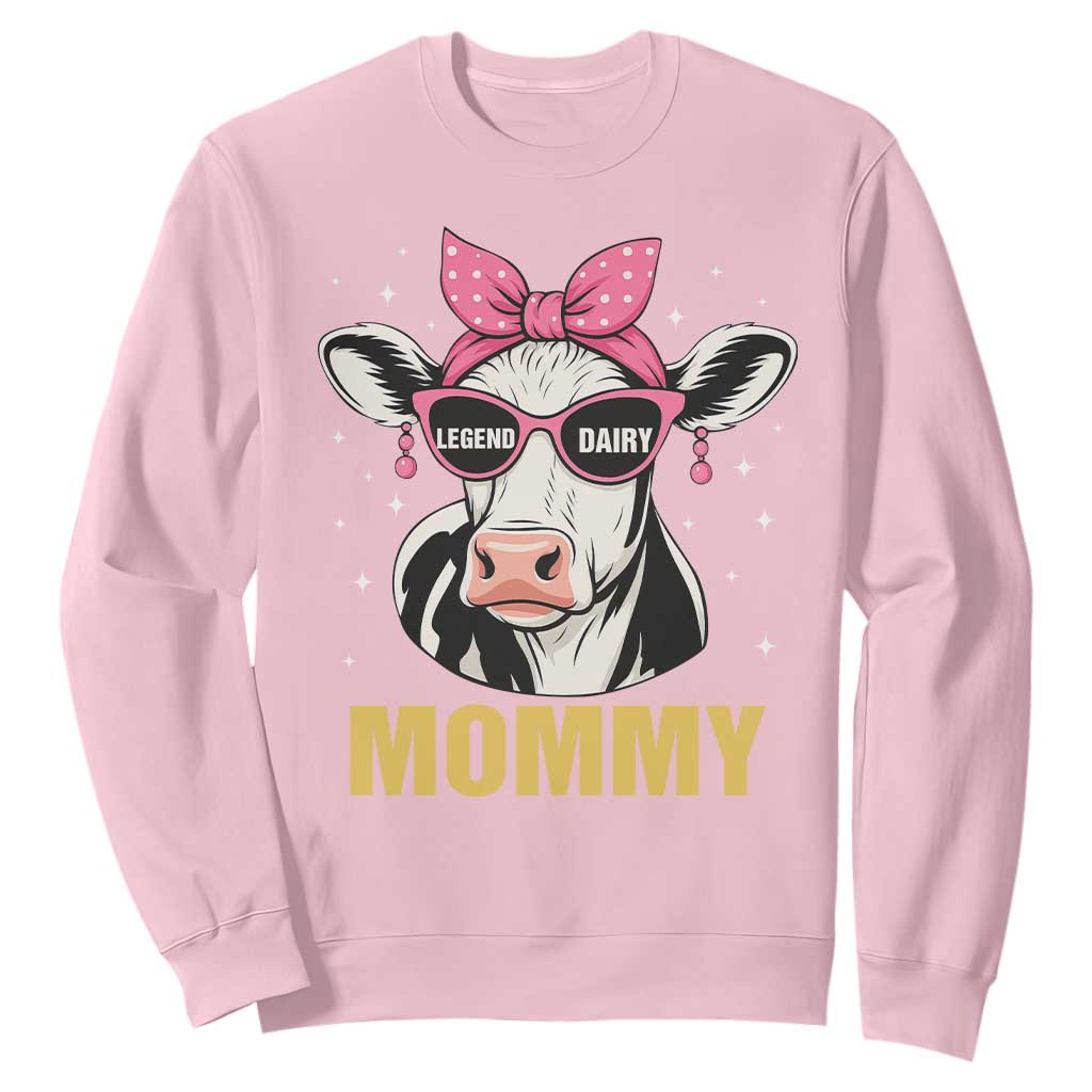 Legend Dairy Mommy Sweatshirt Funny Farmer Milk Joke Cow Mothers Day TS12 Light Pink Print Your Wear