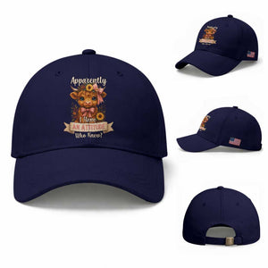 Apparently I Have An Attitude Who Knew Baseball Cap Funny Sarcasm Highland Cow TS12 Baseball Cap Universal Fit Dark Blue Print Your Wear