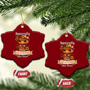 Apparently I Have An Attitude Who Knew Ceramic Ornament Funny Sarcasm Highland Cow TS12 Print Your Wear