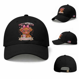 Easily Distracted By Cow And Coffee Baseball Cap Funny Highland Cow TS12 Baseball Cap Universal Fit Black Print Your Wear