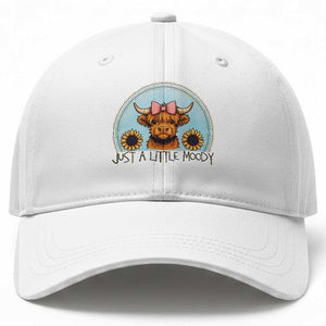 Just A Little Moody Baseball Cap Funny Sarcasm Highland Cattle TS12 Print Your Wear