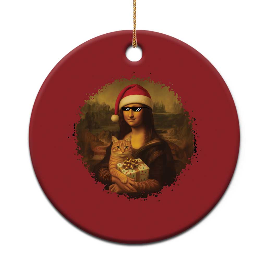 Xmas Mona Lisa Christmas Ornament Funny Holiday Kitty Lover TS12 Print Your Wear