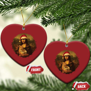 Xmas Mona Lisa Christmas Ornament Funny Holiday Kitty Lover TS12 Heart Red Print Your Wear