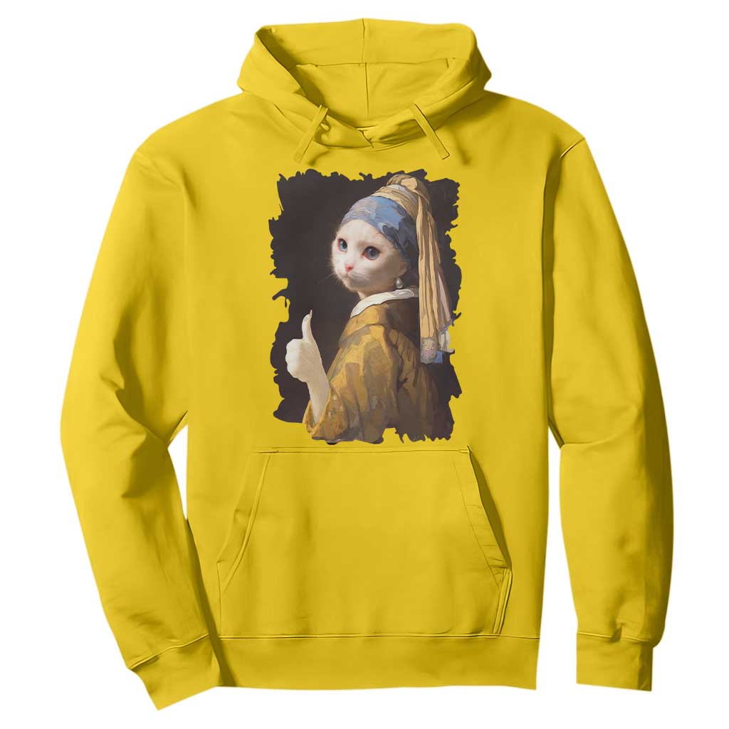 Funny Cat With A Pearl Earring Parody Art Hoodie TS12 Daisy Print Your Wear