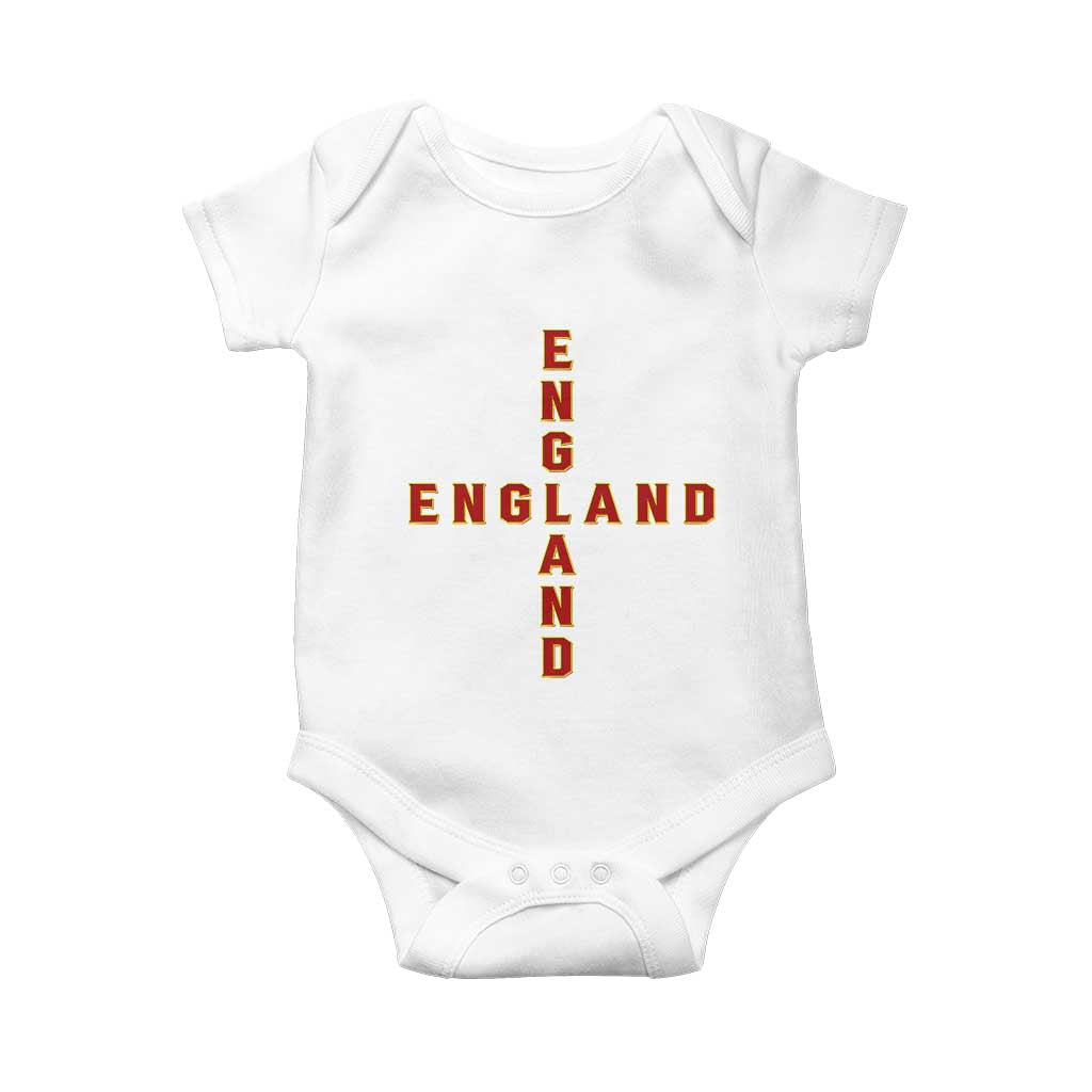 England Pride Cross Shape Typography Graphic Baby Onesie TS12 White Print Your Wear