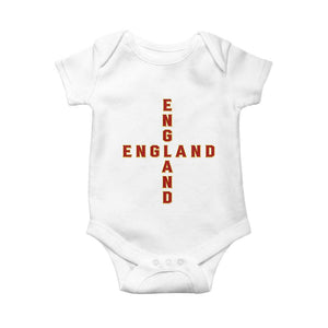 England Pride Cross Shape Typography Graphic Baby Onesie TS12 White Print Your Wear