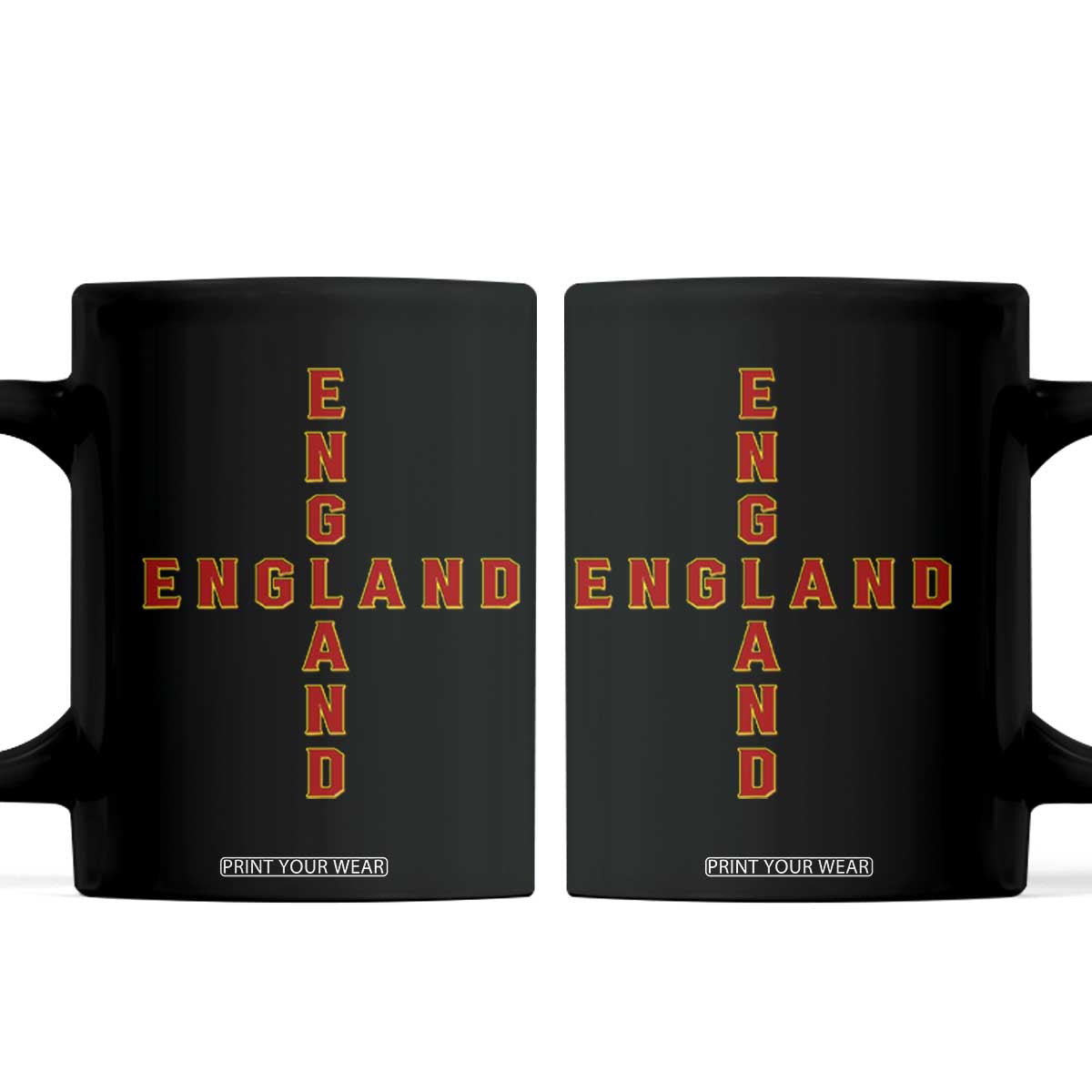 England Pride Cross Shape Typography Graphic Coffee Mug TS12 Black Print Your Wear