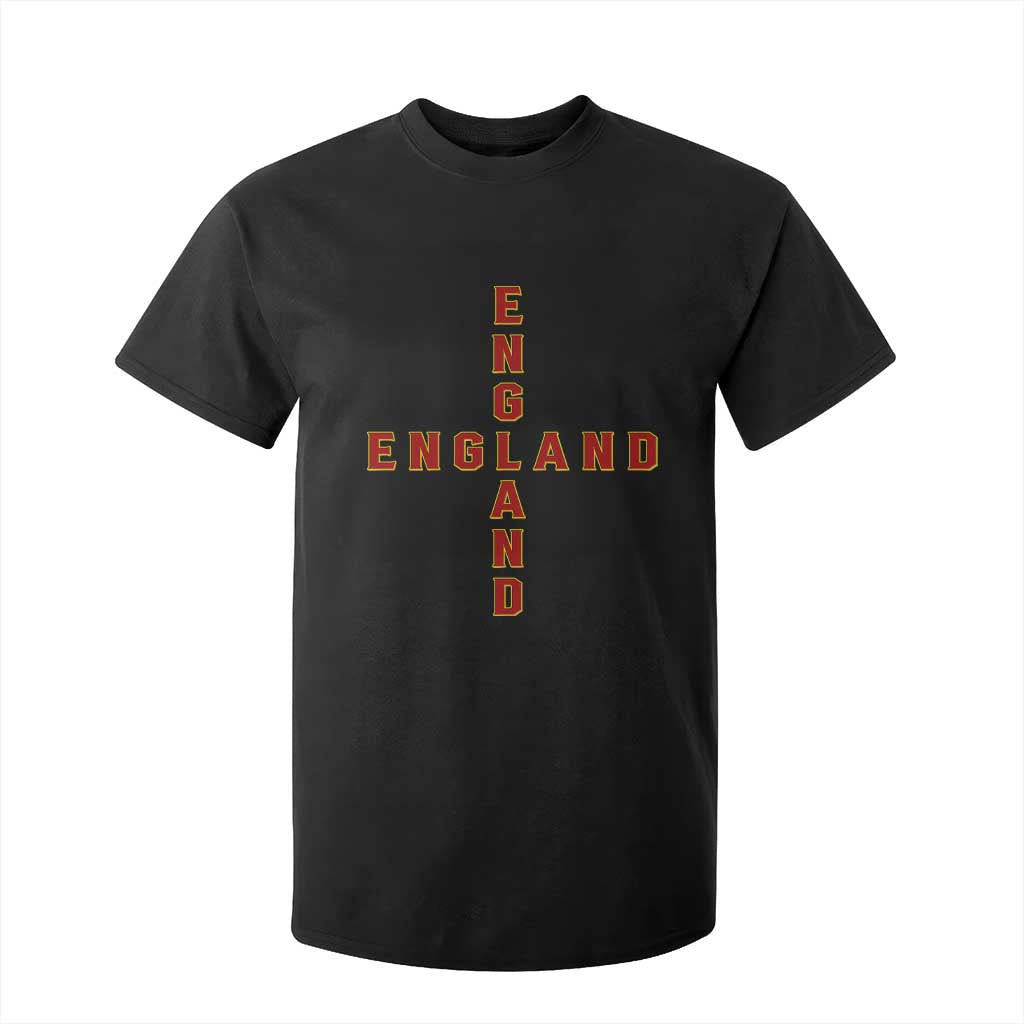 England Pride Cross Shape Typography Graphic T Shirt For Kid TS12 Black Print Your Wear