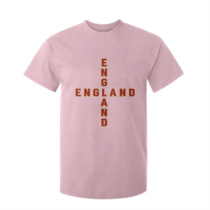England Pride Cross Shape Typography Graphic T Shirt For Kid TS12 Light Pink Print Your Wear