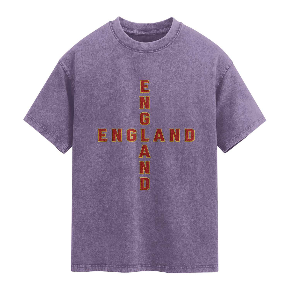 England Pride Cross Shape Typography Graphic Washed Cotton T-Shirt
