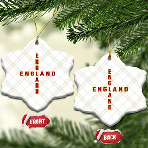 England Pride Cross Shape Typography Graphic Ceramic Ornament TS12 Print Your Wear