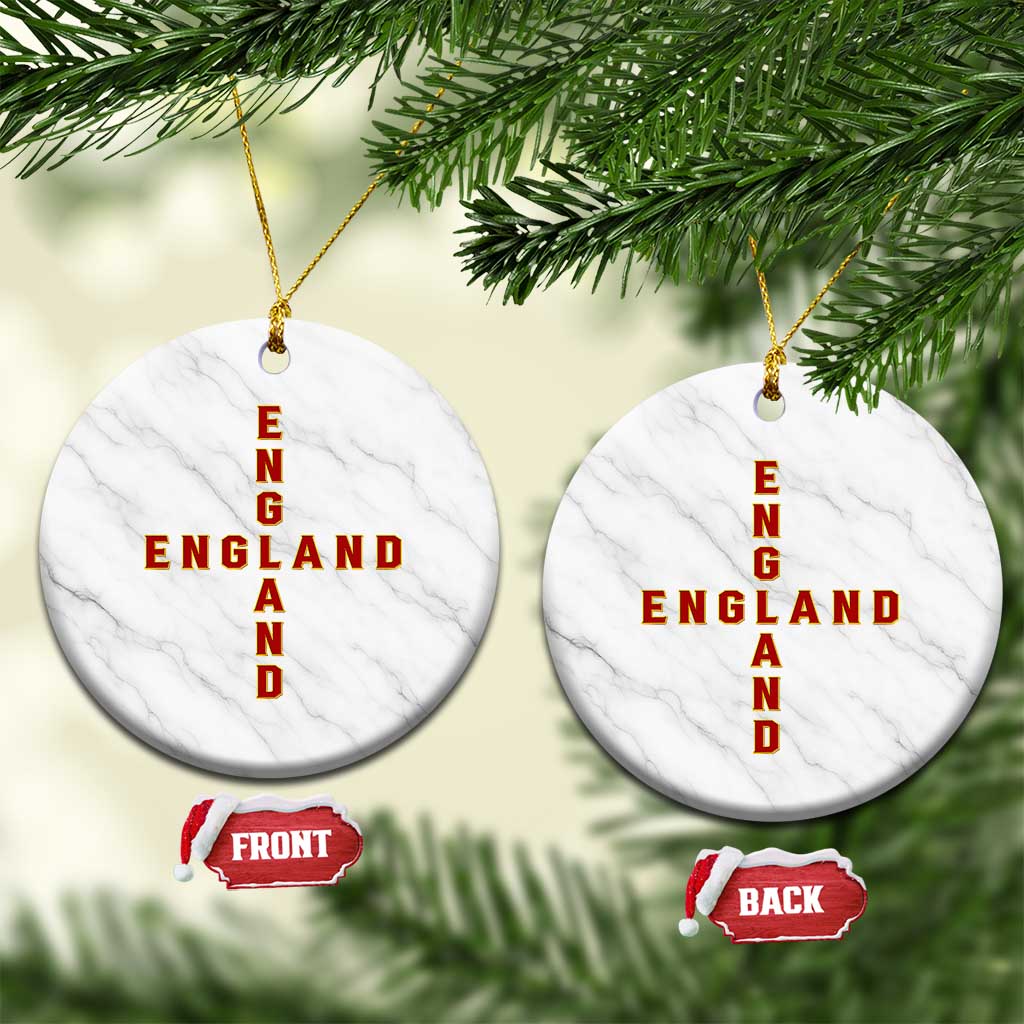 England Pride Cross Shape Typography Graphic Ceramic Ornament TS12 1pc White Marble Print Your Wear