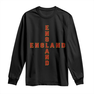 England Pride Cross Shape Typography Graphic Long Sleeve Shirt TS12 Black Print Your Wear