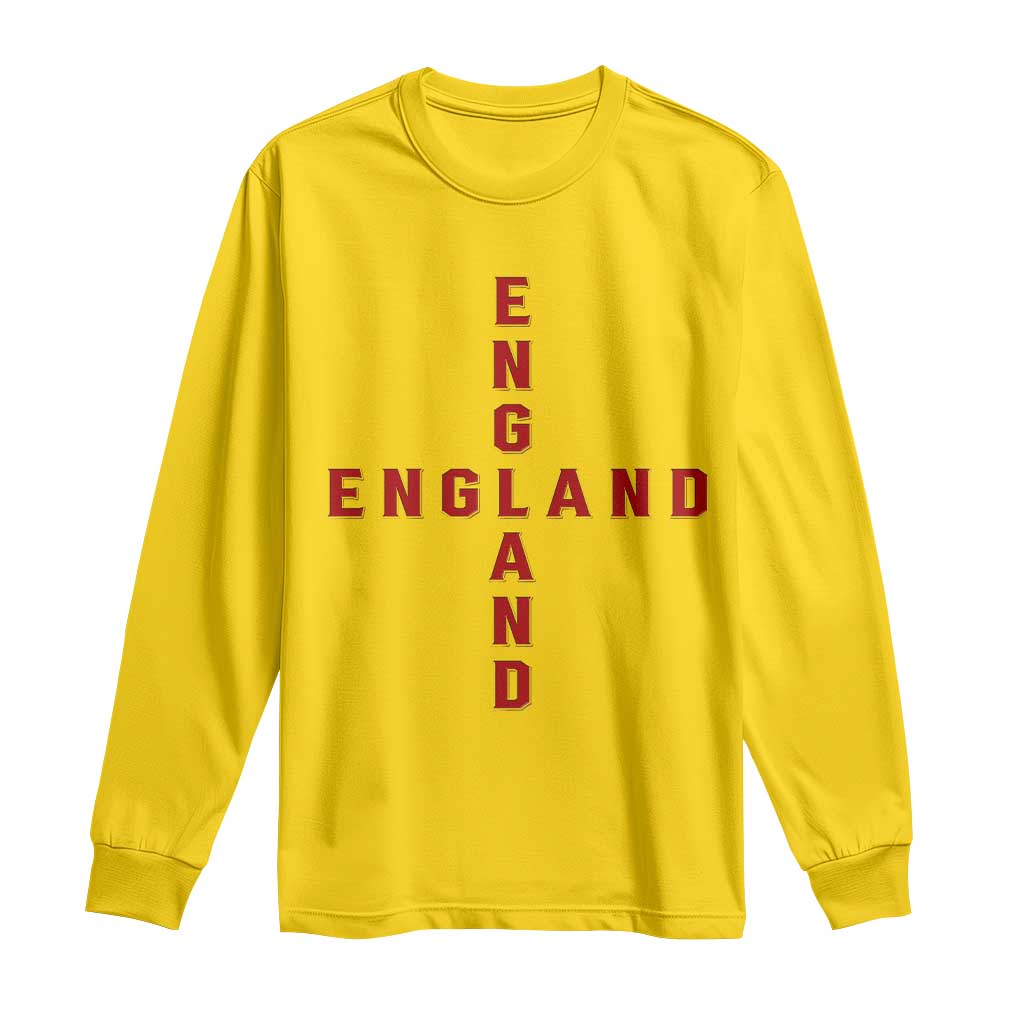 England Pride Cross Shape Typography Graphic Long Sleeve Shirt TS12 Daisy Print Your Wear