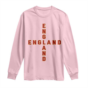 England Pride Cross Shape Typography Graphic Long Sleeve Shirt TS12 Light Pink Print Your Wear