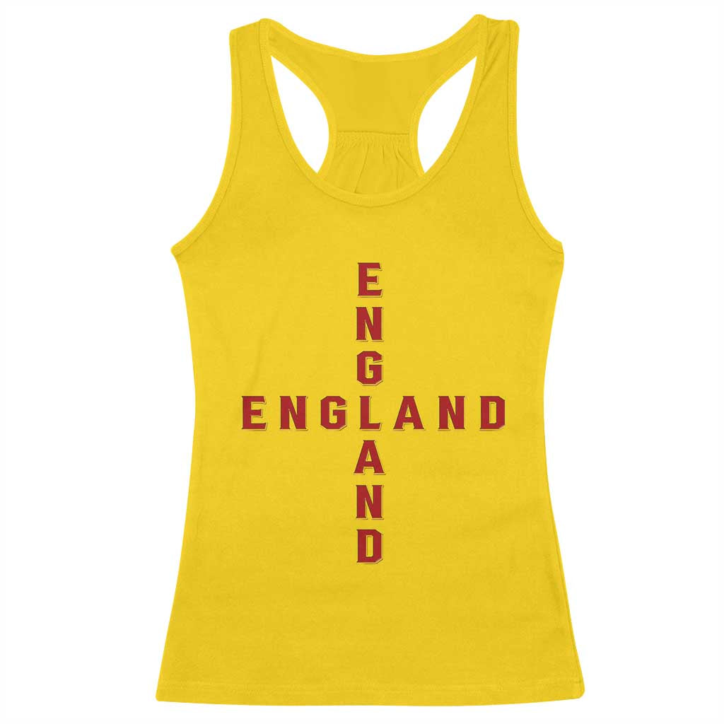 England Pride Cross Shape Typography Graphic Racerback Tank Top TS12 Daisy Print Your Wear