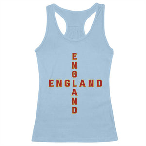 England Pride Cross Shape Typography Graphic Racerback Tank Top TS12 Light Blue Print Your Wear