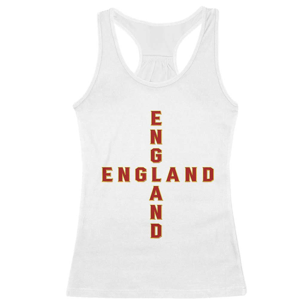 England Pride Cross Shape Typography Graphic Racerback Tank Top TS12 White Print Your Wear