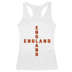 England Pride Cross Shape Typography Graphic Racerback Tank Top TS12 White Print Your Wear