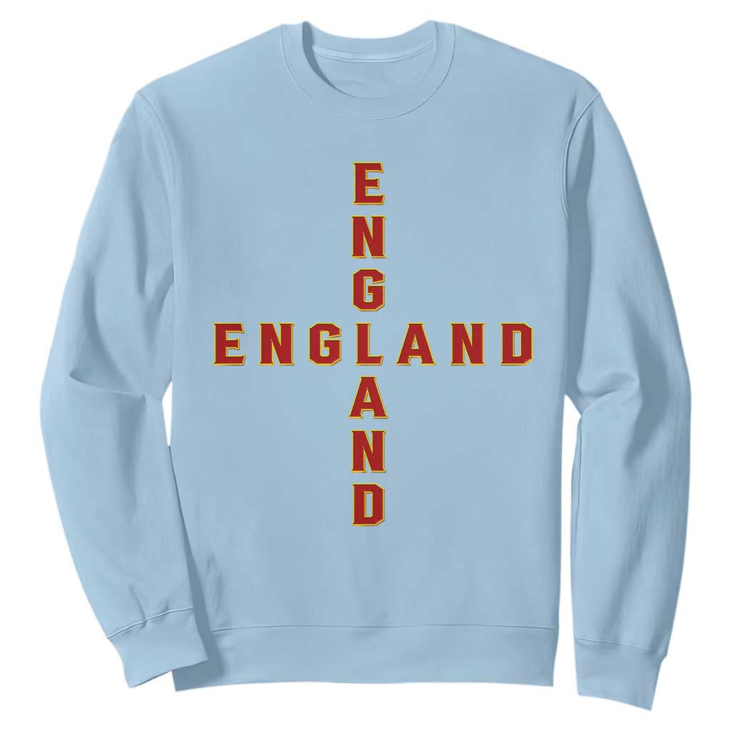 England Pride Cross Shape Typography Graphic Sweatshirt TS12 Light Blue Print Your Wear