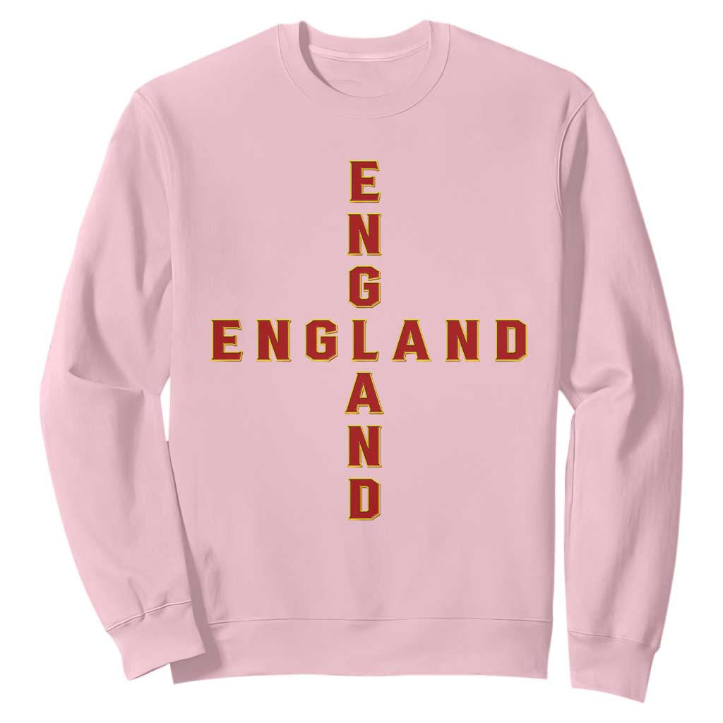 England Pride Cross Shape Typography Graphic Sweatshirt TS12 Light Pink Print Your Wear