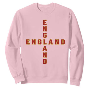 England Pride Cross Shape Typography Graphic Sweatshirt TS12 Light Pink Print Your Wear
