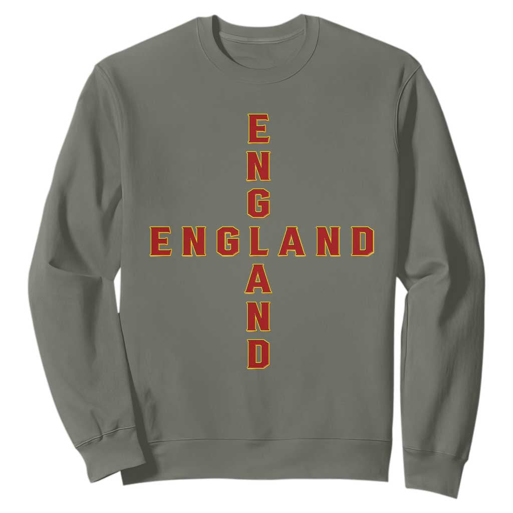 England Pride Cross Shape Typography Graphic Sweatshirt TS12 Military Green Print Your Wear