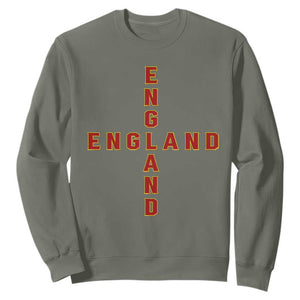 England Pride Cross Shape Typography Graphic Sweatshirt TS12 Military Green Print Your Wear