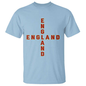 England Pride Cross Shape Typography Graphic T Shirt TS12 Light Blue Print Your Wear