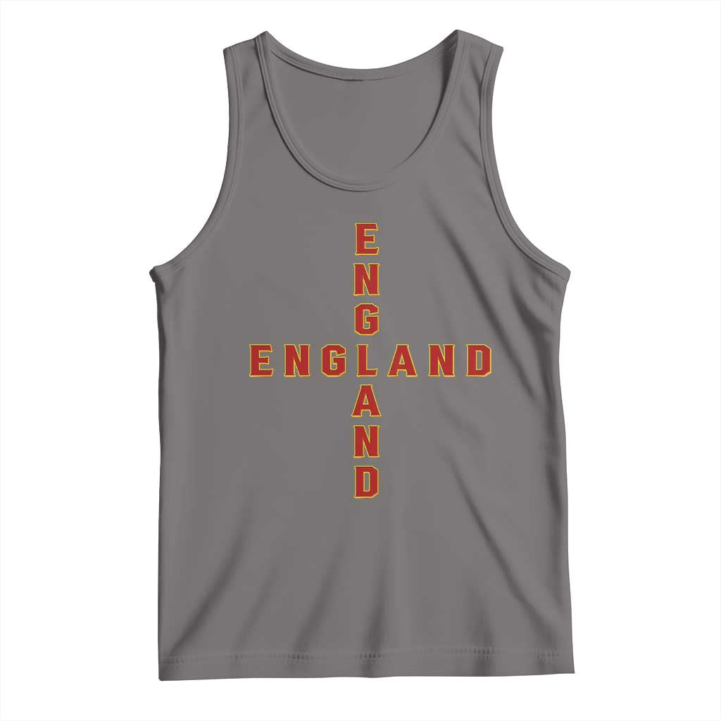 England Pride Cross Shape Typography Graphic Tank Top TS12 Deep Heather Print Your Wear
