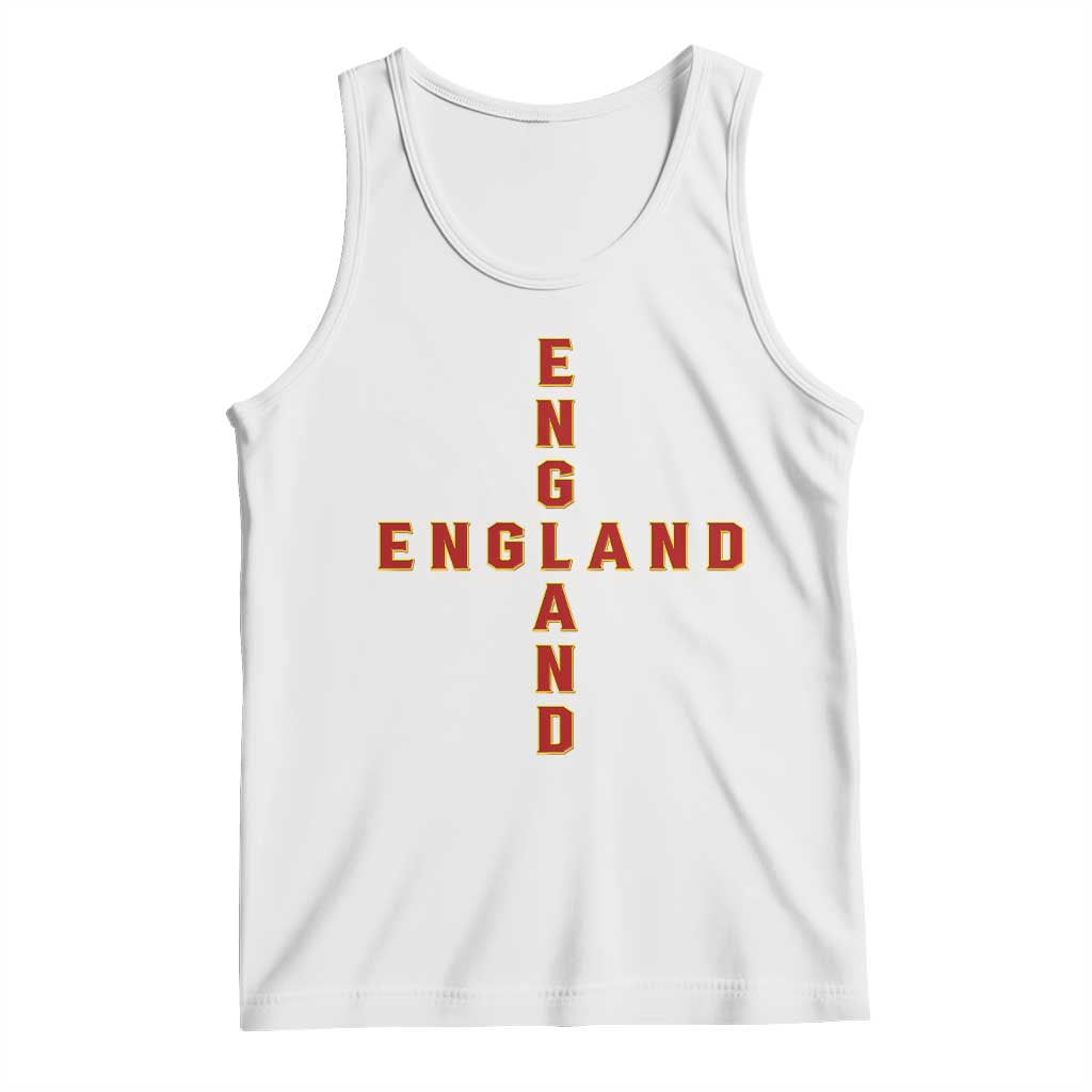England Pride Cross Shape Typography Graphic Tank Top TS12 White Print Your Wear