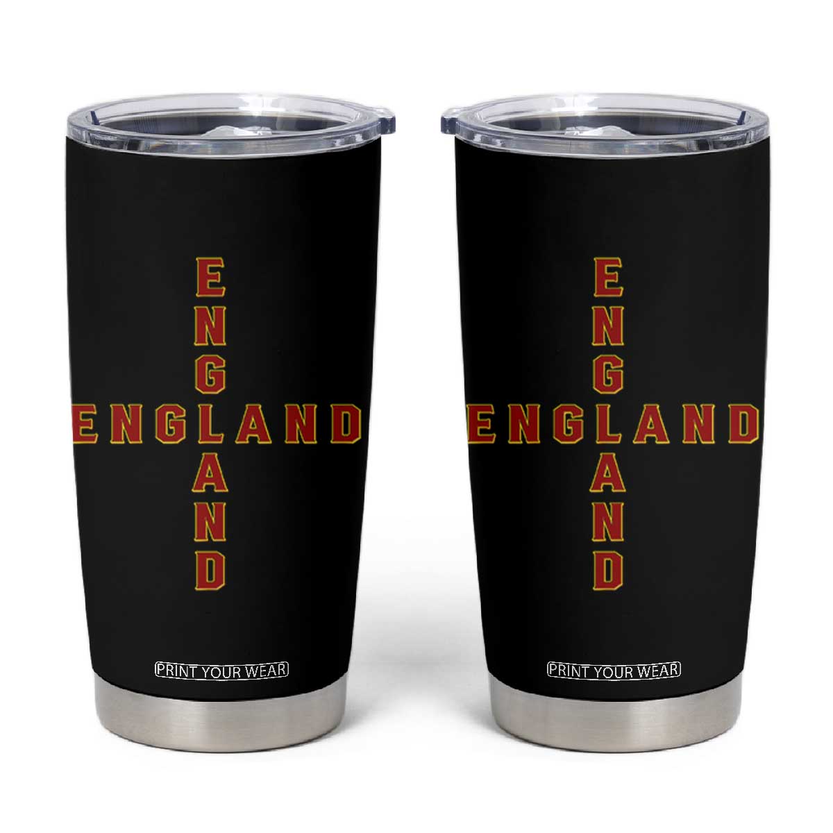 England Pride Cross Shape Typography Graphic Tumbler Cup TS12 Black Print Your Wear