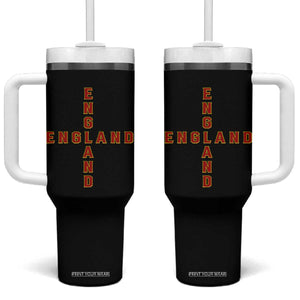 England Pride Cross Shape Typography Graphic Tumbler With Handle TS12 One Size: 40 oz Black Print Your Wear