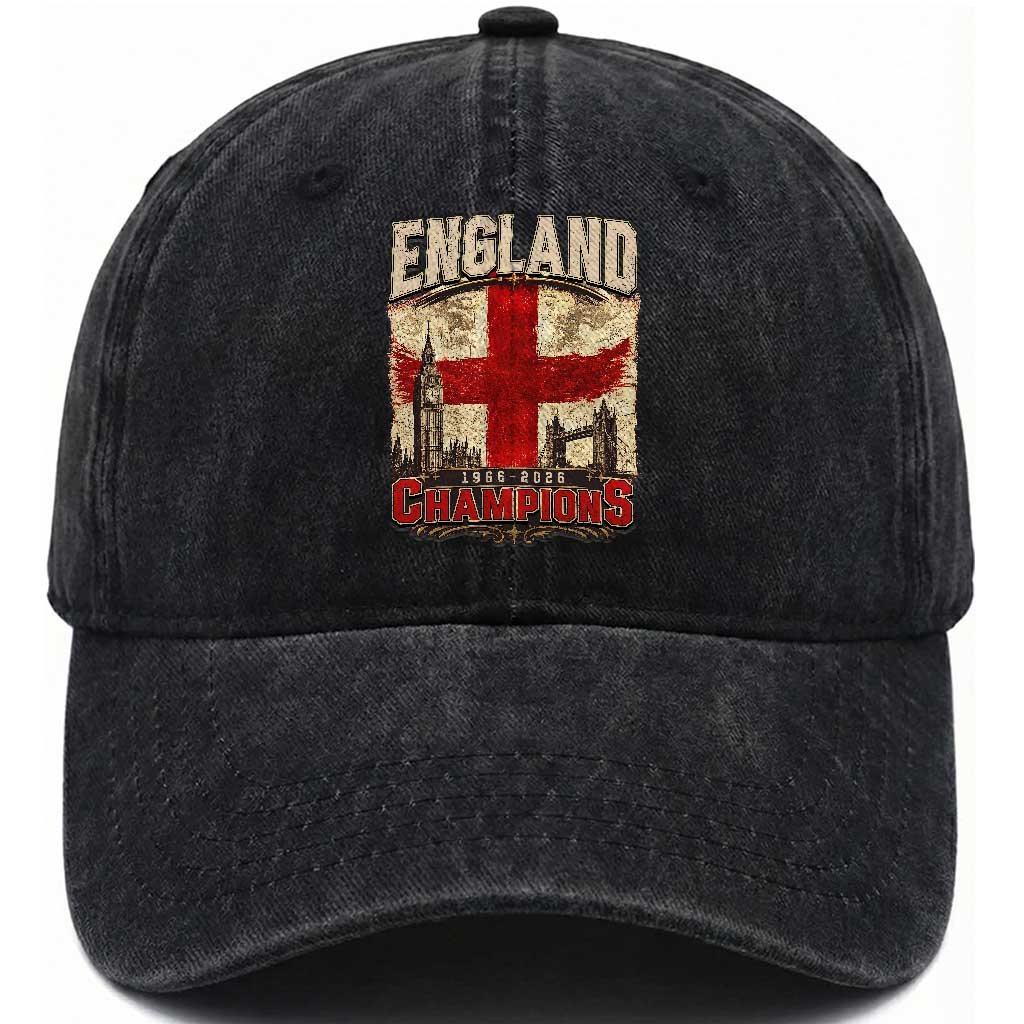 Vintage England Champions Washed Cotton Baseball Cap Proud Football Fan Heritage TS12 Print Your Wear
