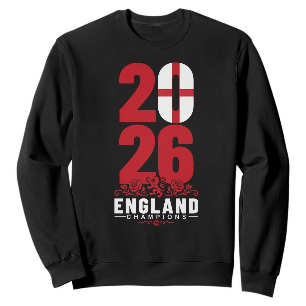 Vintage England Champions Sweatshirt Football Supporter Graphic TS12 Black Print Your Wear