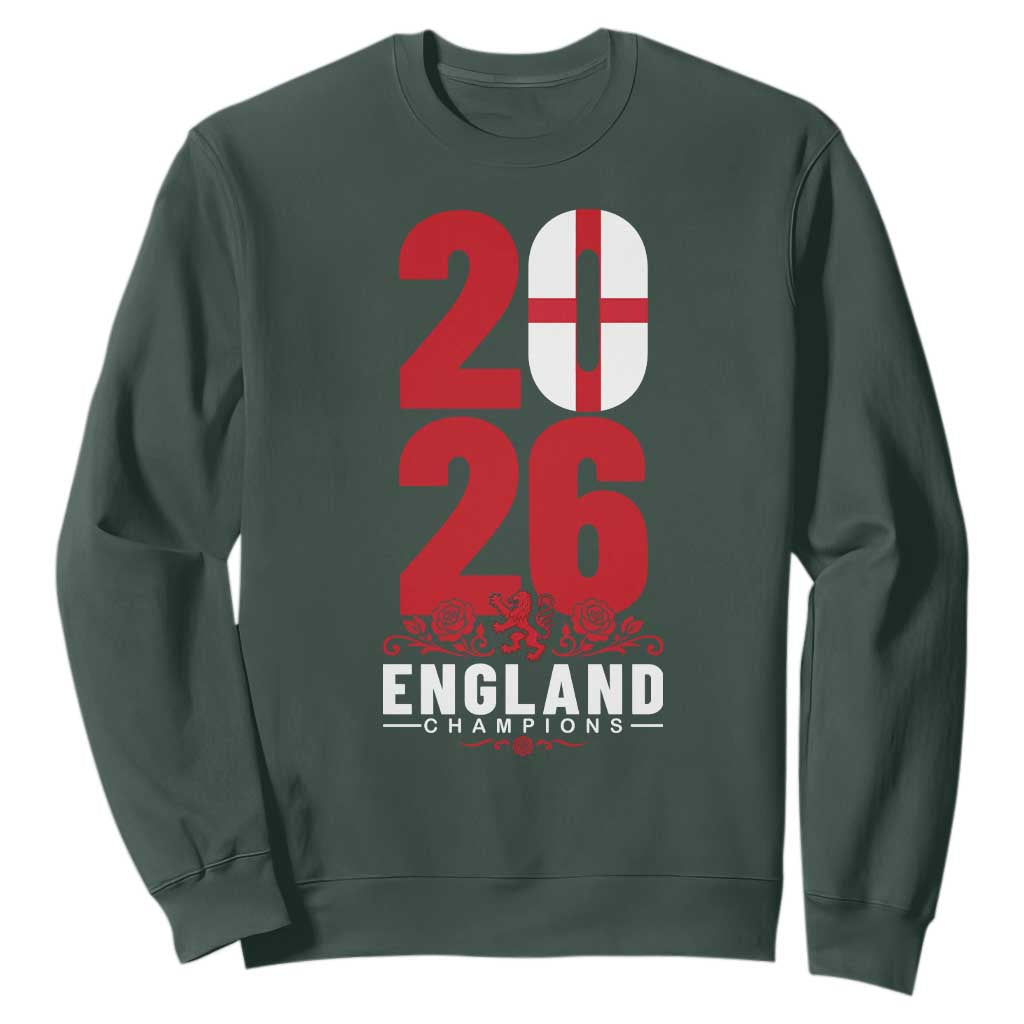 Vintage England Champions Sweatshirt Football Supporter Graphic TS12 Dark Forest Green Print Your Wear