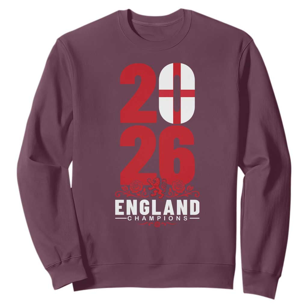 Vintage England Champions Sweatshirt Football Supporter Graphic TS12 Maroon Print Your Wear