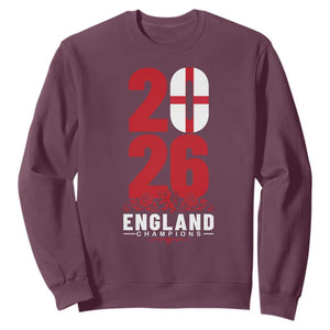 Vintage England Champions Sweatshirt Football Supporter Graphic TS12 Maroon Print Your Wear