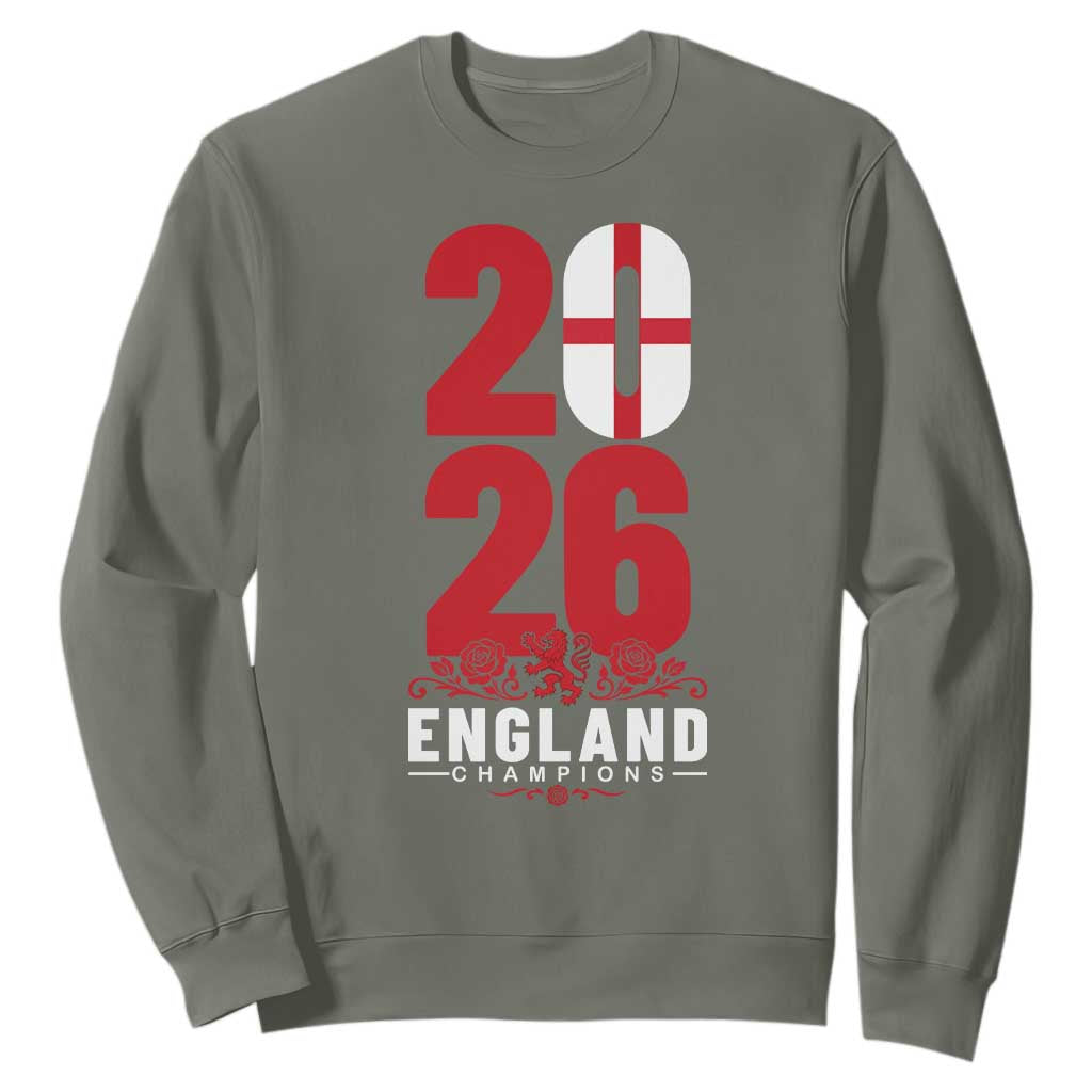 Vintage England Champions Sweatshirt Football Supporter Graphic TS12 Military Green Print Your Wear