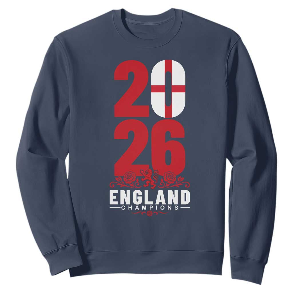 Vintage England Champions Sweatshirt Football Supporter Graphic TS12 Navy Print Your Wear