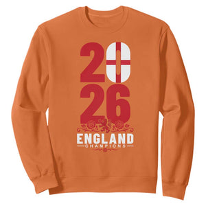 Vintage England Champions Sweatshirt Football Supporter Graphic TS12 Orange Print Your Wear