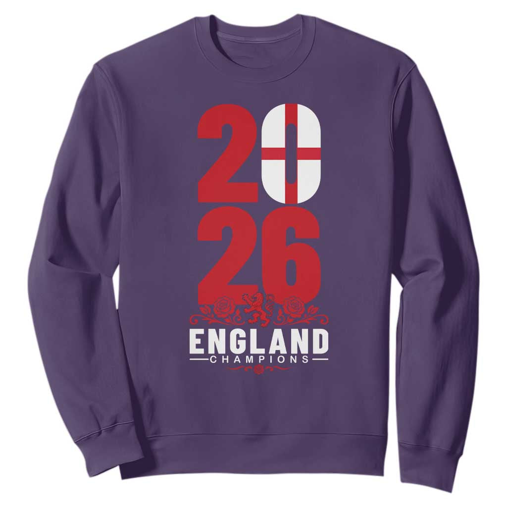 Vintage England Champions Sweatshirt Football Supporter Graphic TS12 Purple Print Your Wear