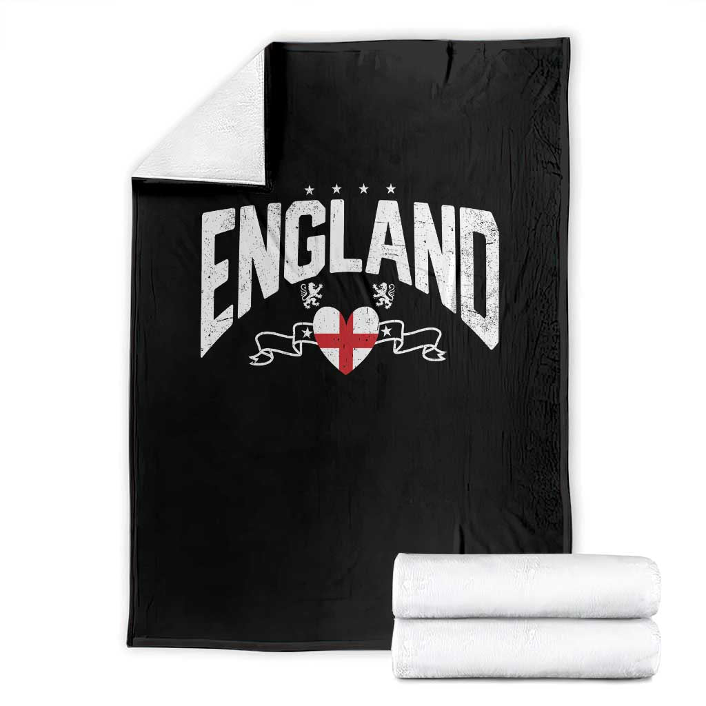 England Flag Heart Throw Blanket Patriotic English Pride Graphic Gift TS12 Black Print Your Wear