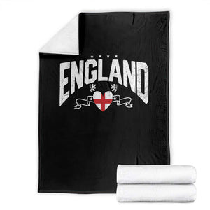 England Flag Heart Throw Blanket Patriotic English Pride Graphic Gift TS12 Black Print Your Wear