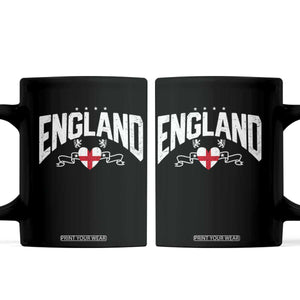 England Flag Heart Coffee Mug Patriotic English Pride Graphic Gift TS12 Black Print Your Wear