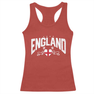England Flag Heart Racerback Tank Top Patriotic English Pride Graphic Gift TS12 Red Print Your Wear