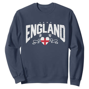 England Flag Heart Sweatshirt Patriotic English Pride Graphic Gift TS12 Navy Print Your Wear